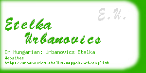 etelka urbanovics business card